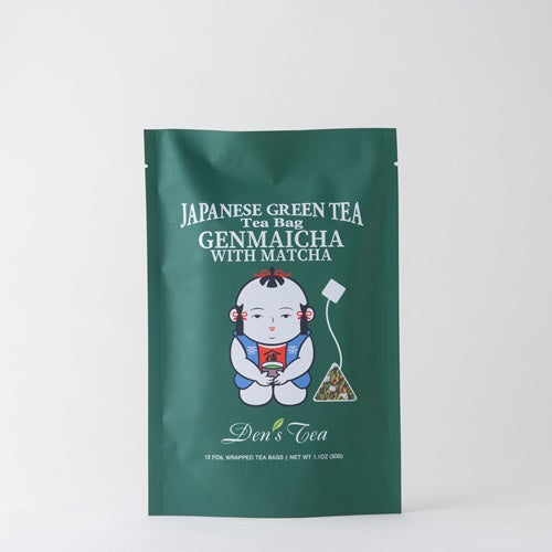 Genmaicha with Matcha Tea Bags in Den-chan Pouch – Den's Tea Wholesale